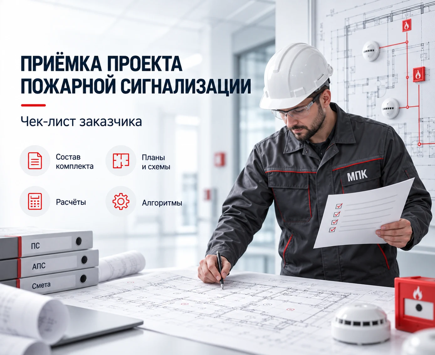 Приёмка проекта пожарной сигнализации — чек-лист заказчика