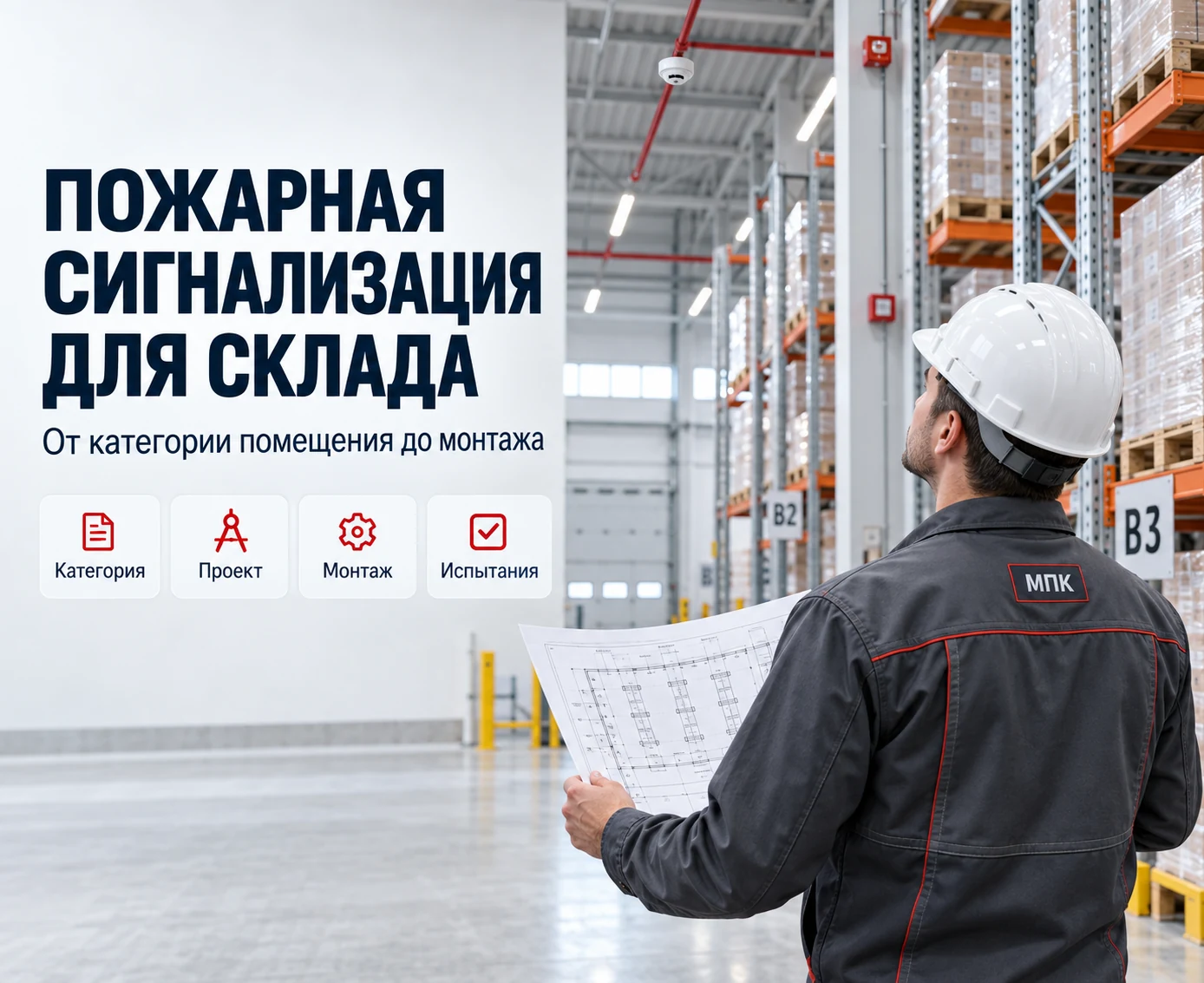 Пожарная сигнализация для склада — от категории до монтажа